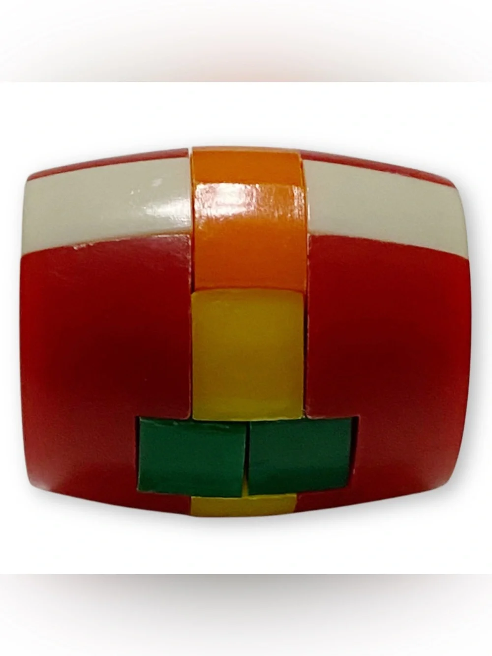 Vintage 70s Rare Kumiki Mini Colorful Barrel Brain Teaser Burr Burr Puzzle Game